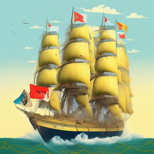 Filipino navy fleet setting sail to the Netherlands