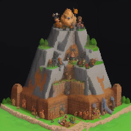 Dwarves building a fortress in Dwarf Fortress