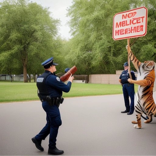 Police attempting to negotiate with the tigers