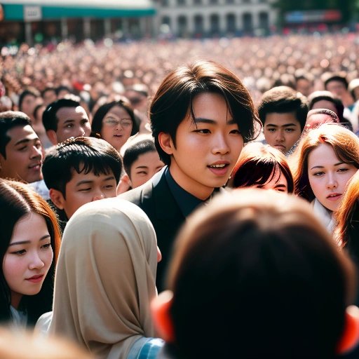 Person with adoring fans