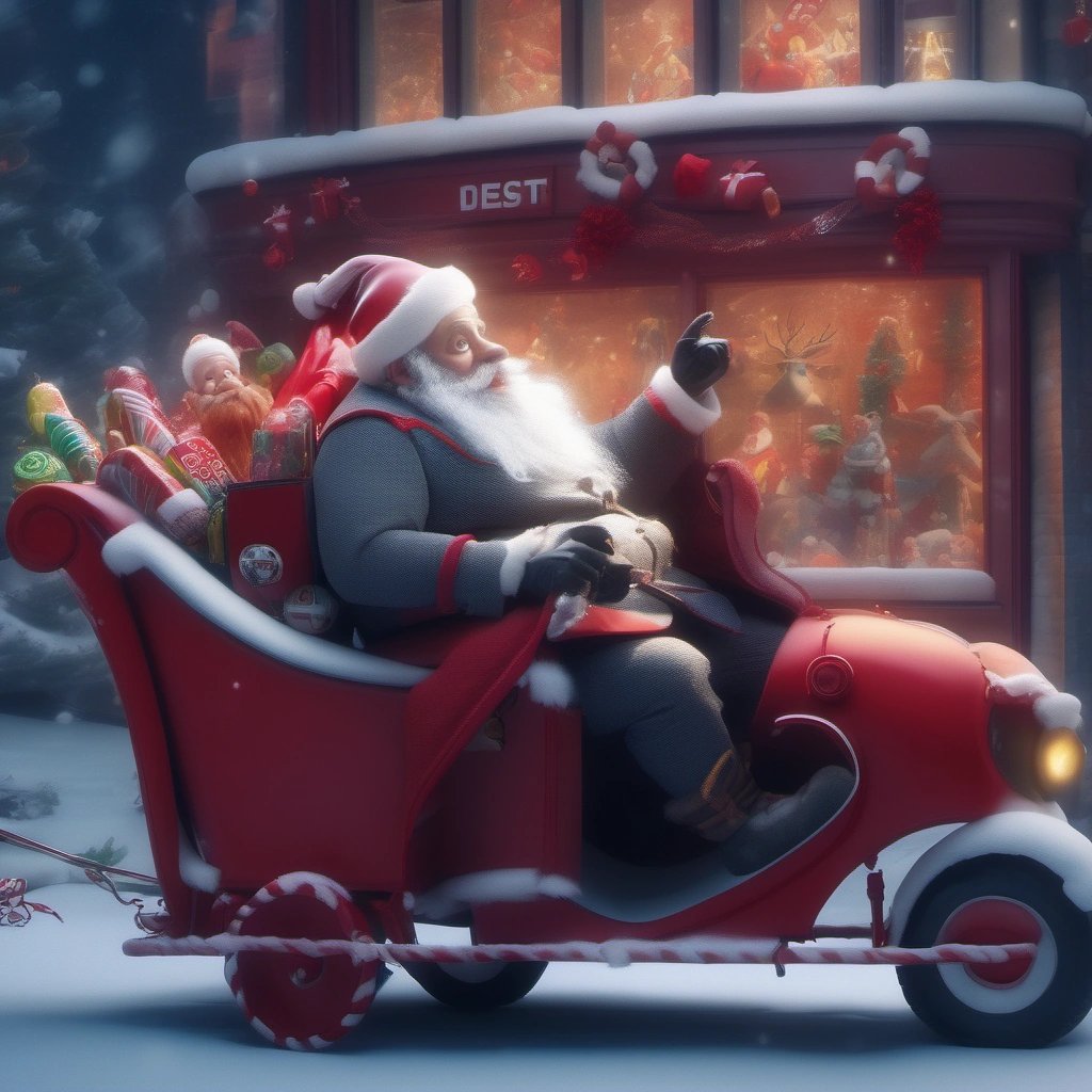 Santa in Uber sleigh