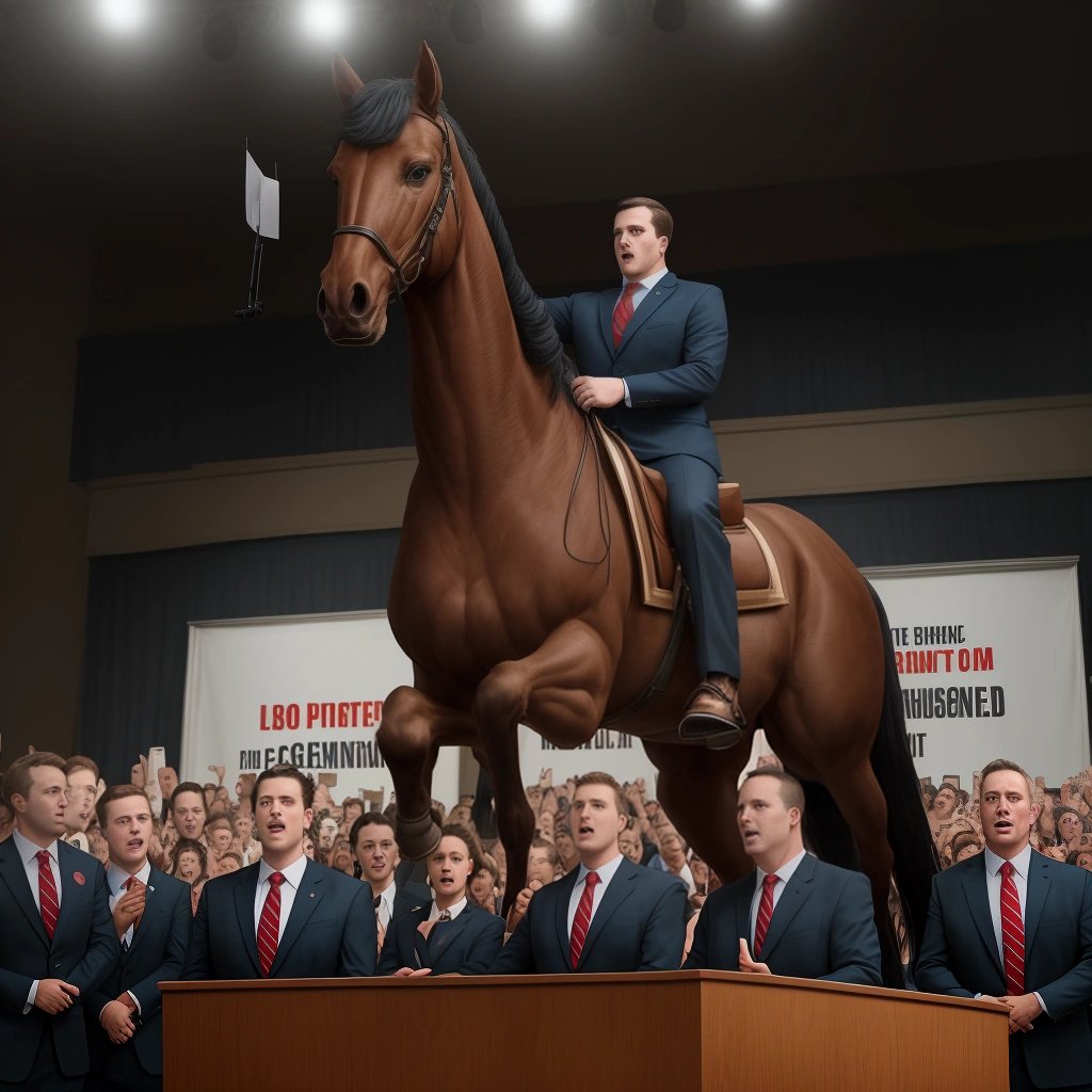 Mr. Ed giving a speech