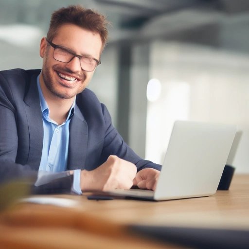 Businessman celebrating with a thumbs up
