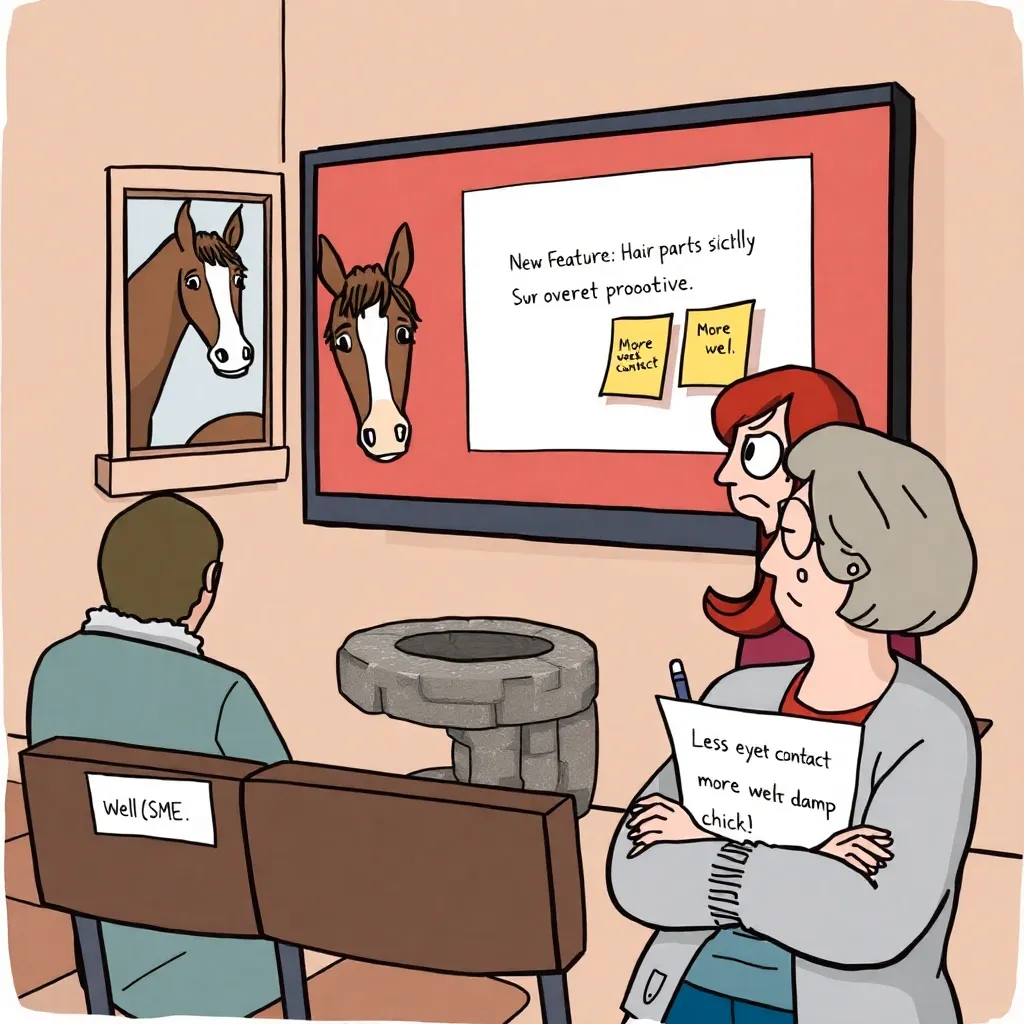 Sprint Review stakeholders request “more eye contact”