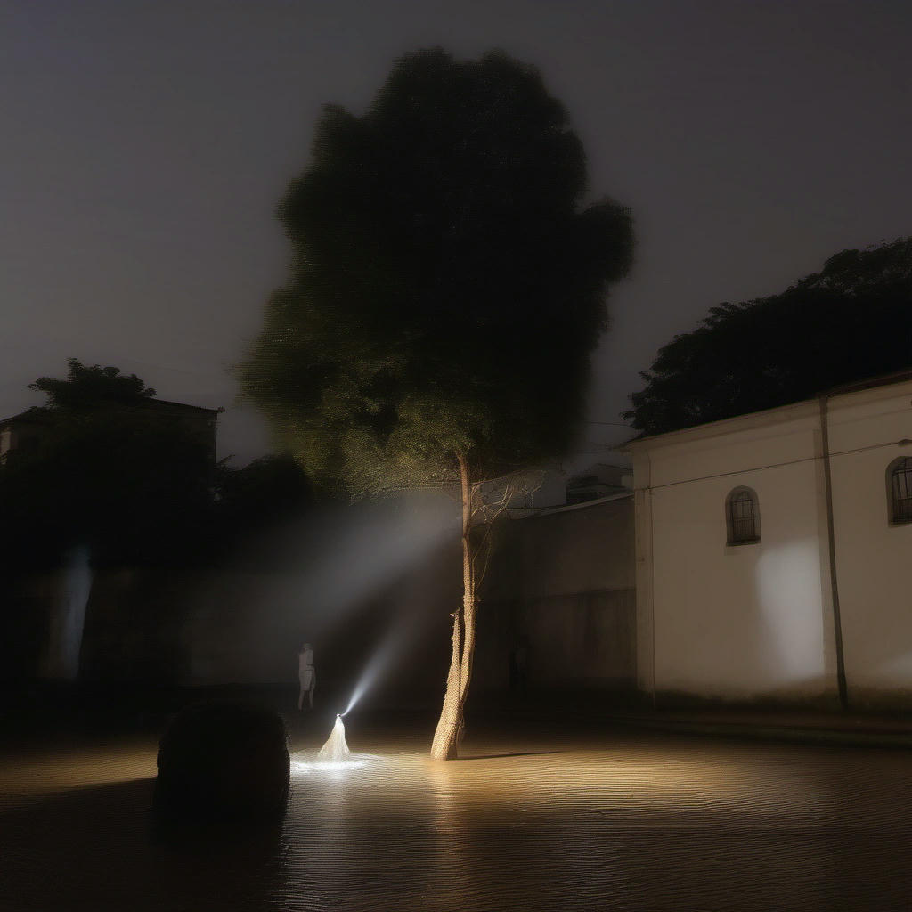 A galeria de arte elevada sob um céu tempestuoso voltado para a marca da água e a piscina submersa de uma urna de voto invadida.