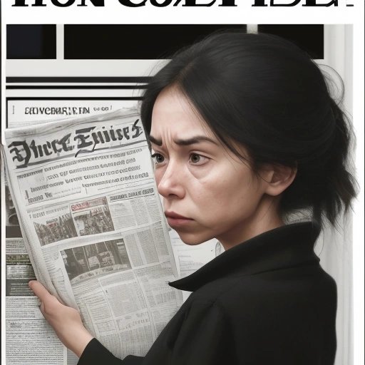 Confused woman with a Wibble newspaper