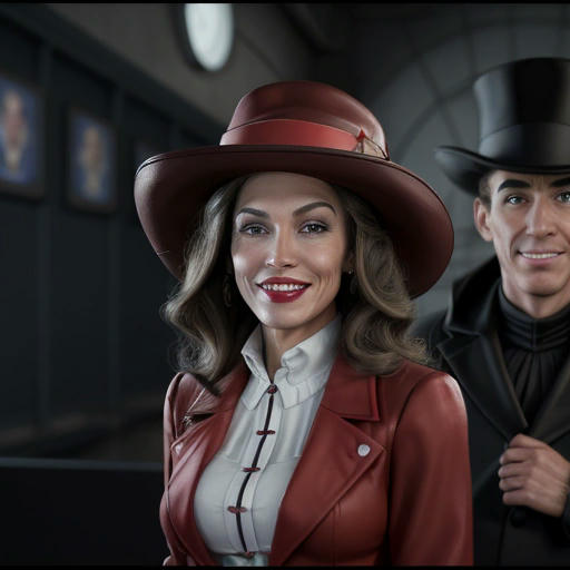 Carmen Sandiego and Wally facing off at the podium