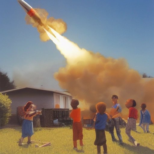 Missile launcher in a backyard