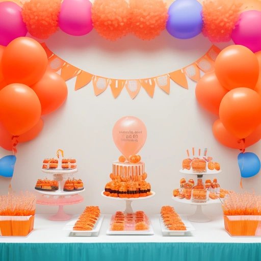 Orange-themed gender reveal party