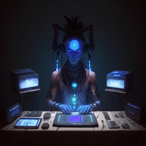 Technoshaman in ceremony