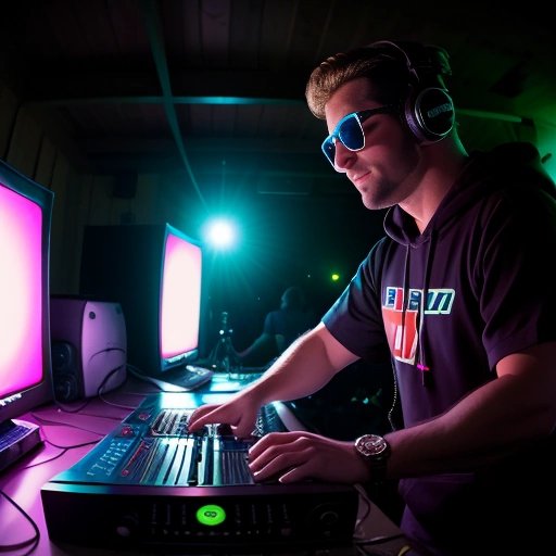 DJ playing reversed house while crowd looks confused