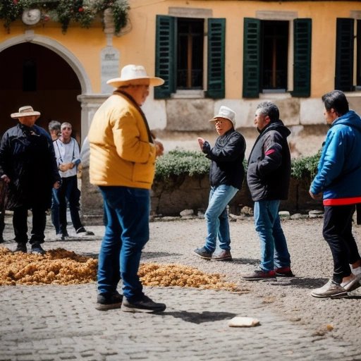 Residents of Serpulo surrounded by fungi