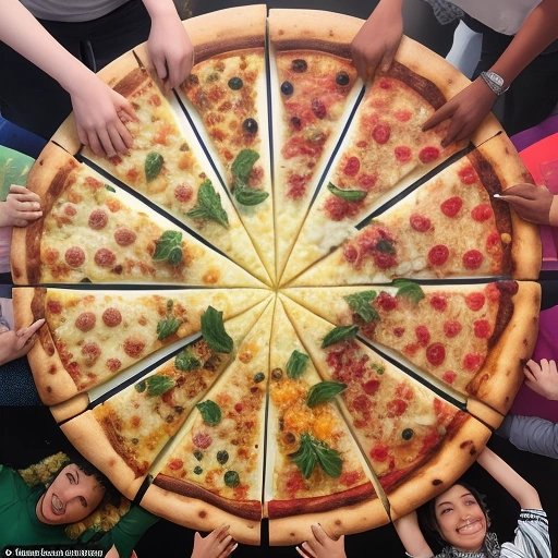 People embracing diversity in pizza toppings
