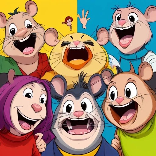 People laughing at the rat's antics