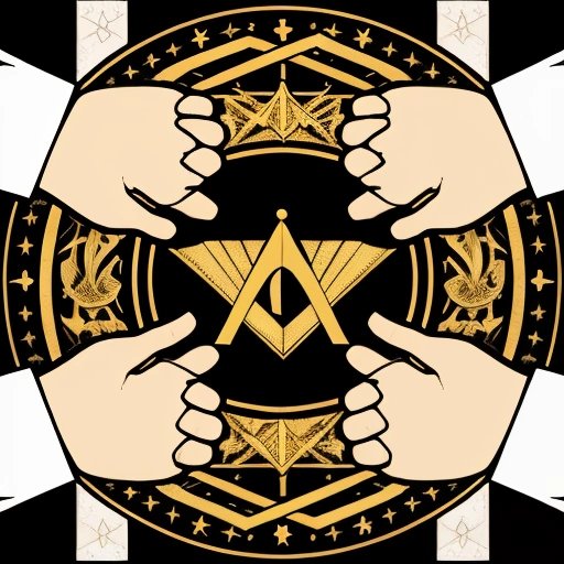 Illustration of Freemasons secret handshake
