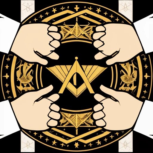 Illustration of Freemasons secret handshake