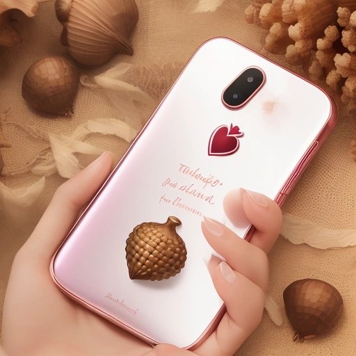 Heart-shaped angel glass smartphone transforming into an acorn-shaped talisman