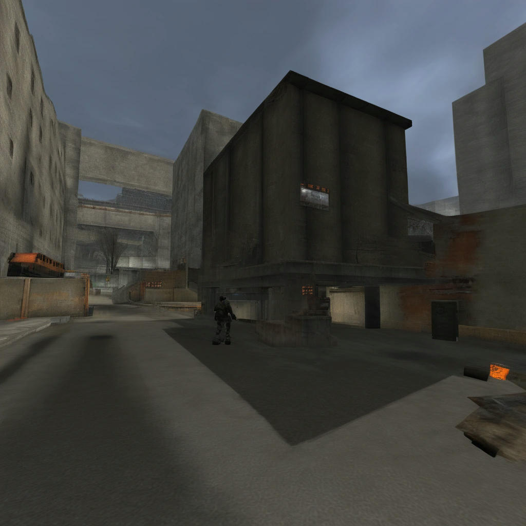 A split-screen comparison of the original Half-Life and Half-Life 2, showcasing the significant graphical improvements, detailed environments, and realistic physics, Valve Corporation, 1998 and 2004