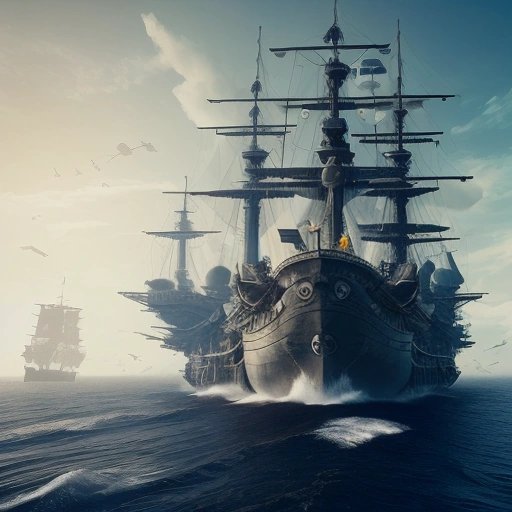 Pirate ship heist on an aircraft carrier
