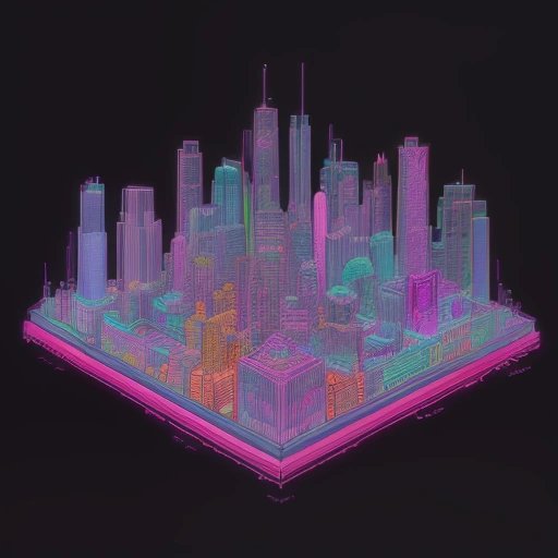 Neon candy cityscape