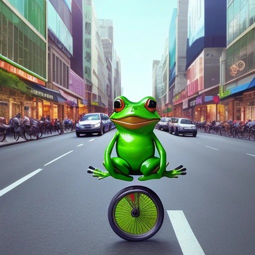Frog on a unicycle