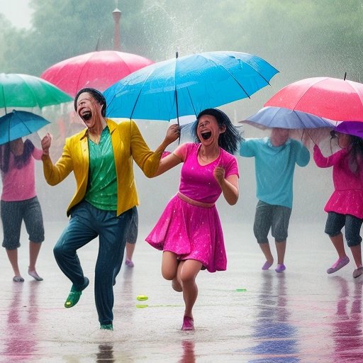 Playing in the rain