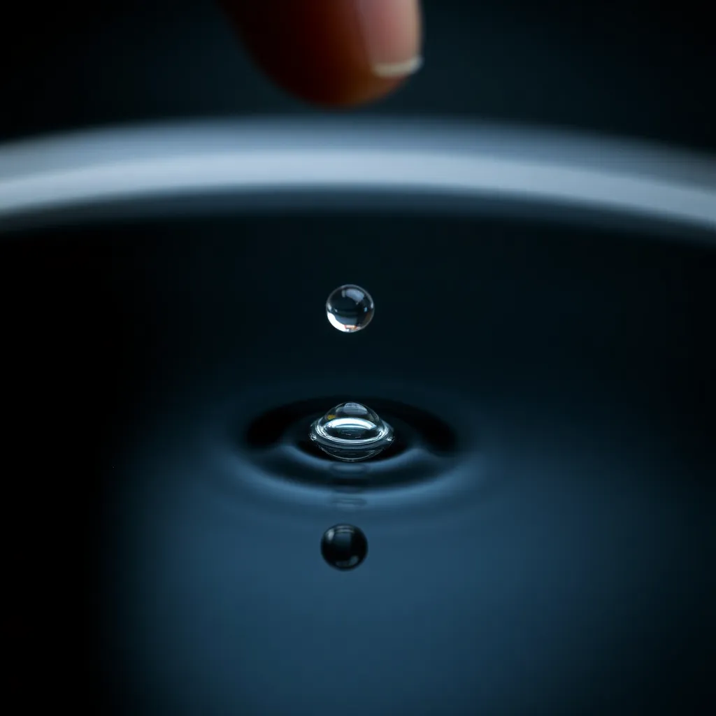 “Wetness vibes” close-up: the drop spreads, clings, and makes the surface feel visited by water
