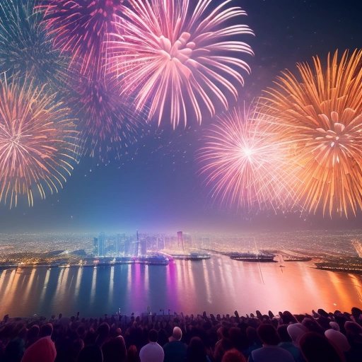 People enjoying the fireworks show