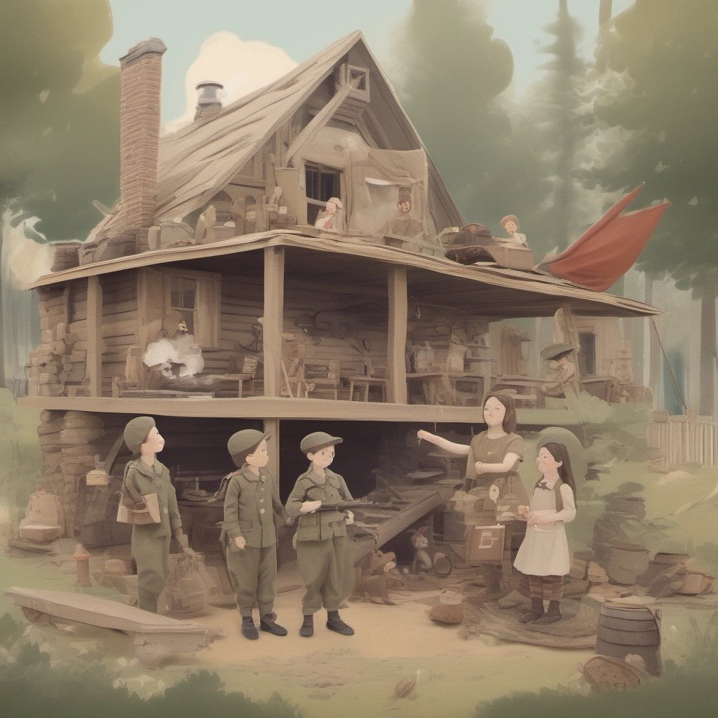 Thompson family in their wartime routines