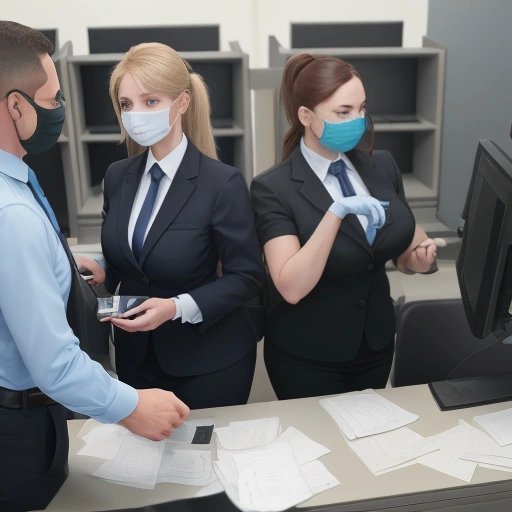 Bank officials securing the objects