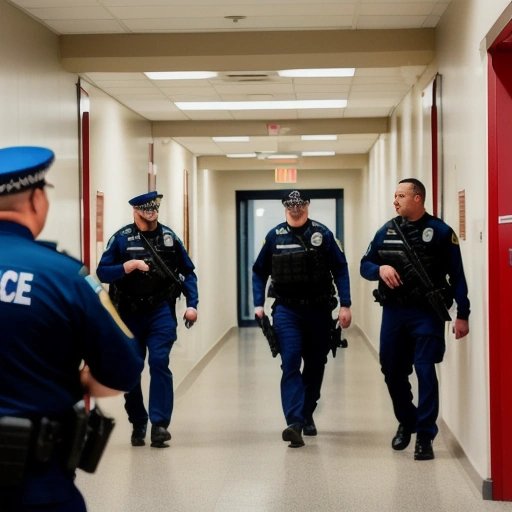 Police officers hiding in school building during shooting