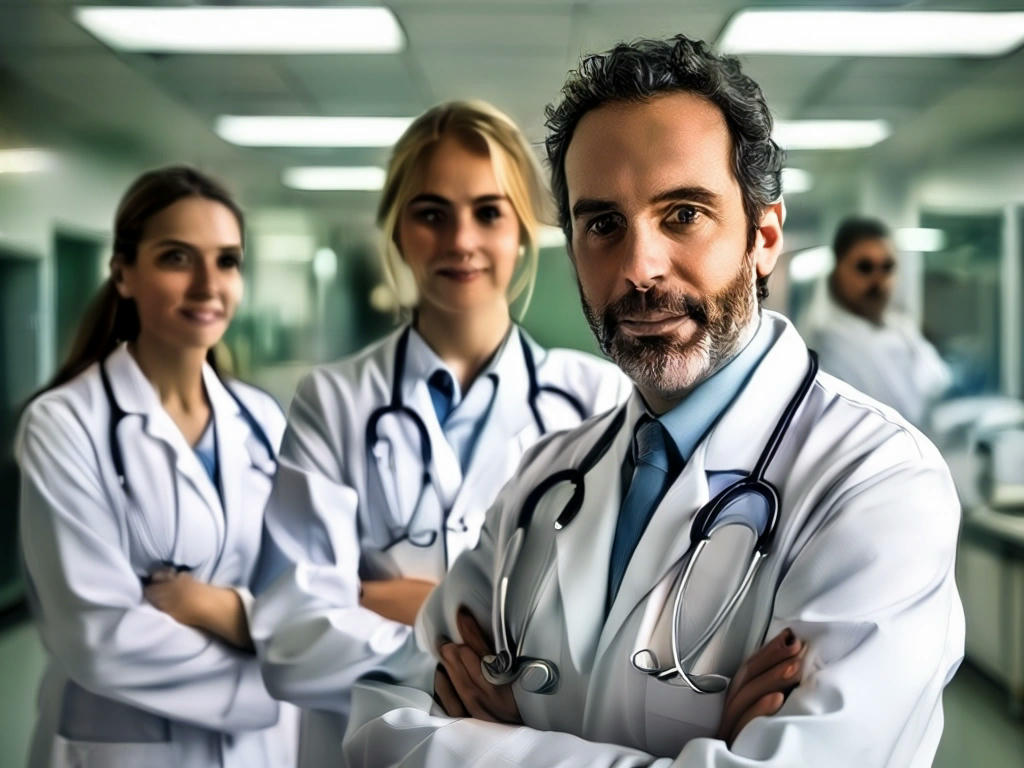 Equipe médica em ação no hospital