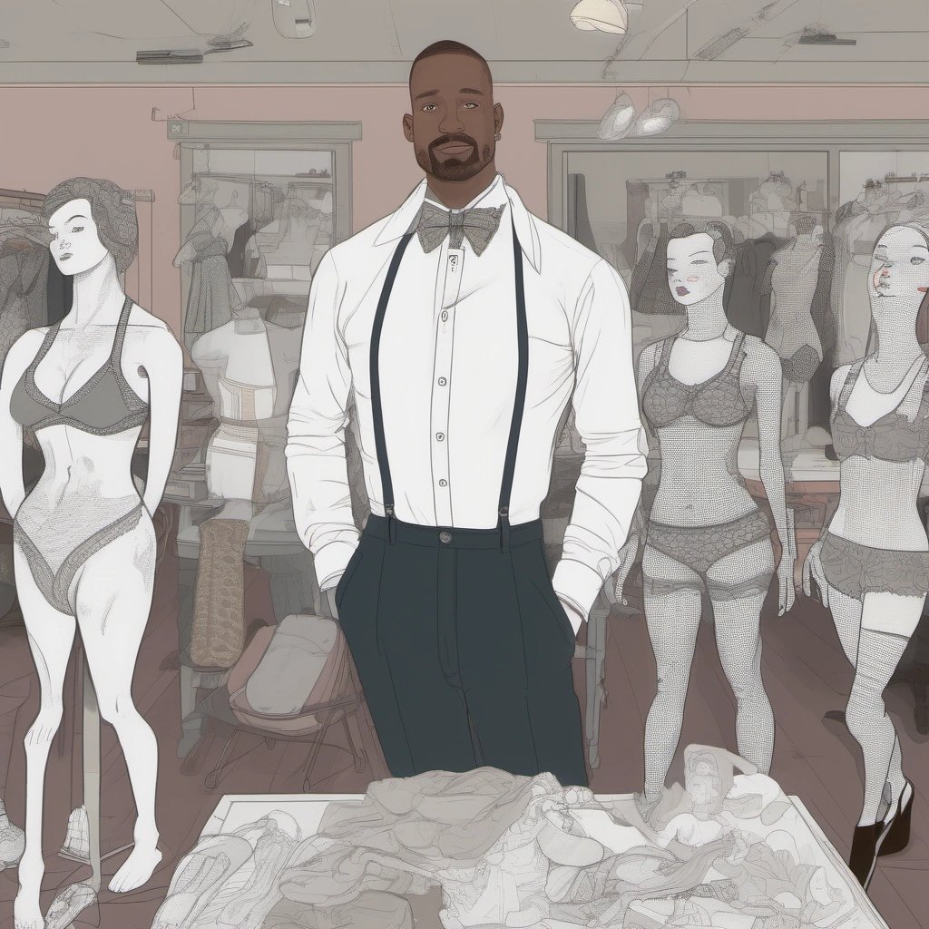 Calvin Jenkins in his underwear design studio