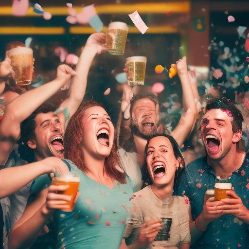 Beer party at the bar