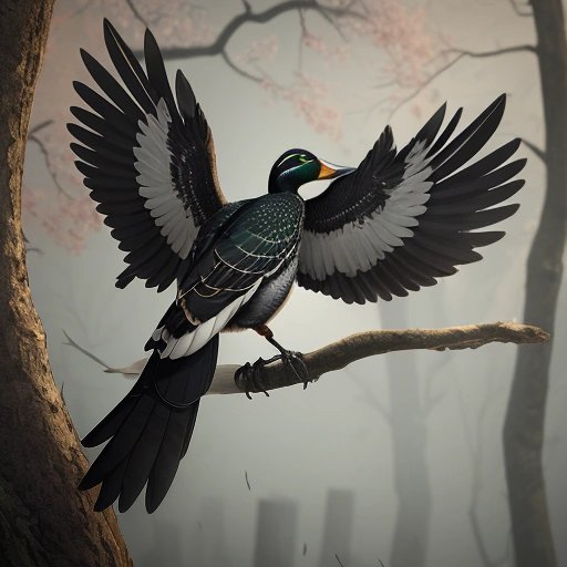 Magpie stealing mallard egg