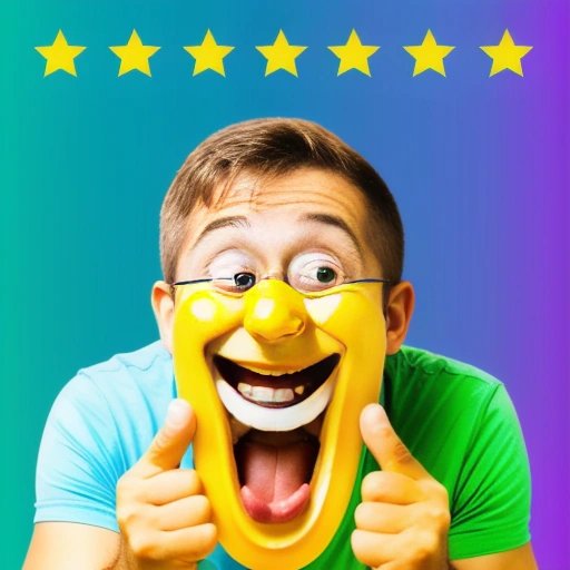 Person holding a banana with a mischievous grin