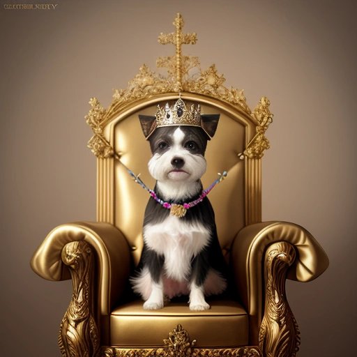 Terrier king on a throne