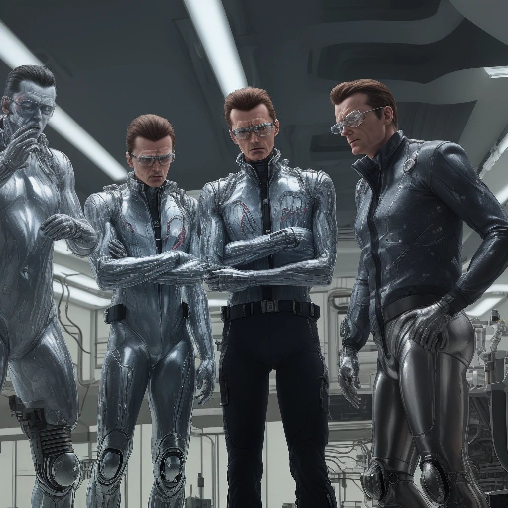 Scientists and engineers discussing t1000's gas emissions