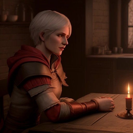 Character romancing a kitchen table