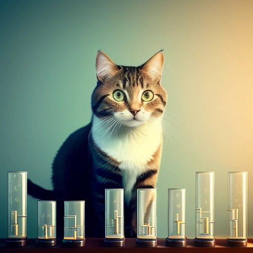 Confused cat on a science lab