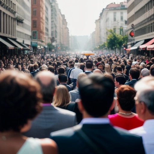 Confused crowd of people