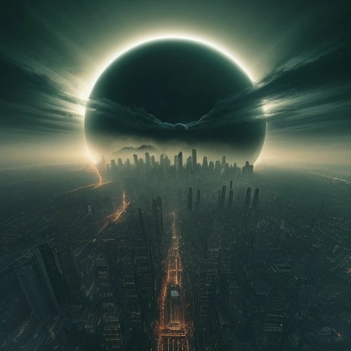City being consumed by darkness
