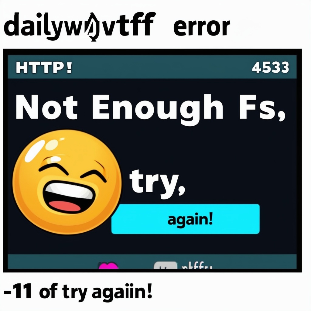 An image of the thedailywtf site crash with the HTTP 453 error 'Not Enough Fs'.