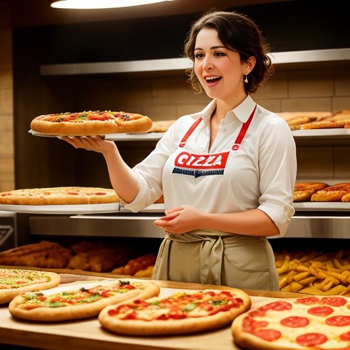 Louise organizing a pizza tasting event