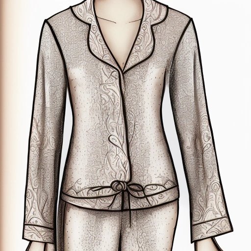 Designer's sketch of a glamorous pajama set