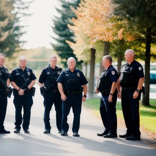 Police officers and students playing hide-and-seek after shooting