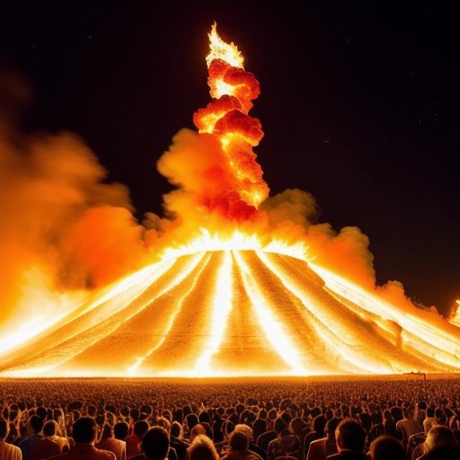 Flaming mountain of toilet paper