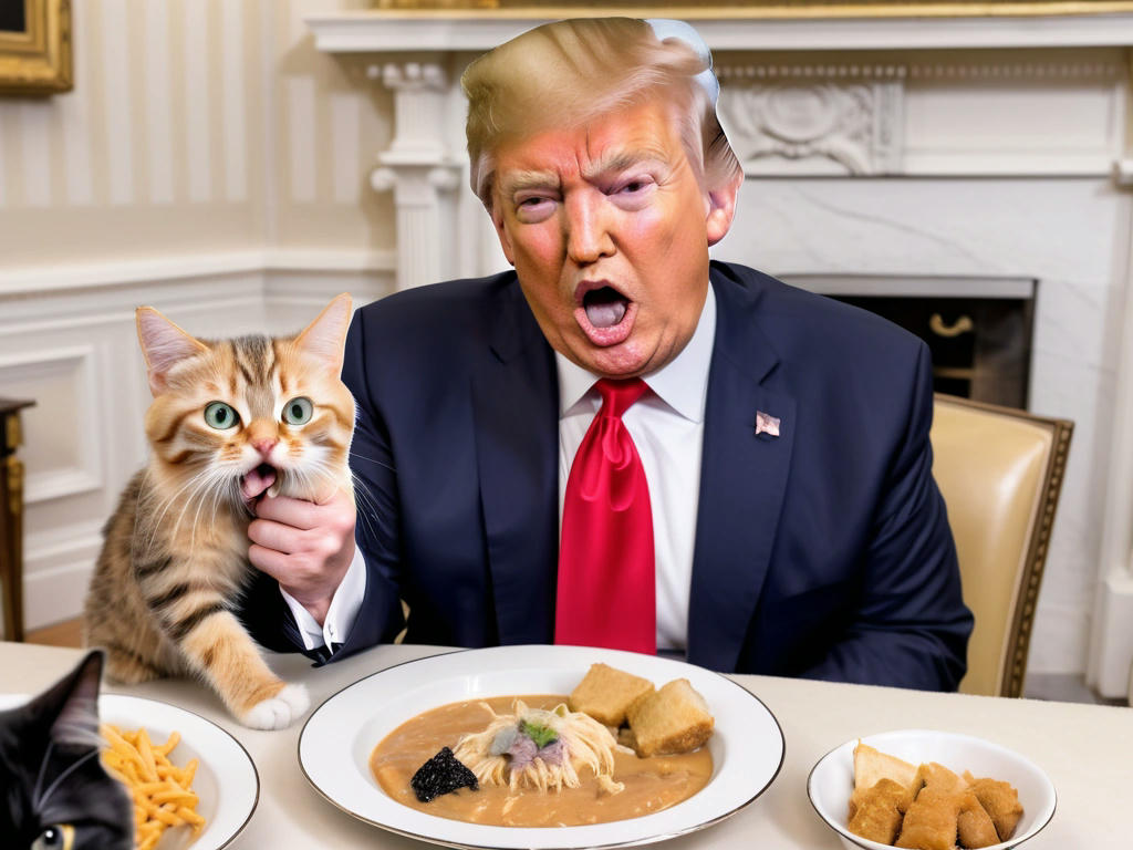 Social media frenzy over Trump eating cats