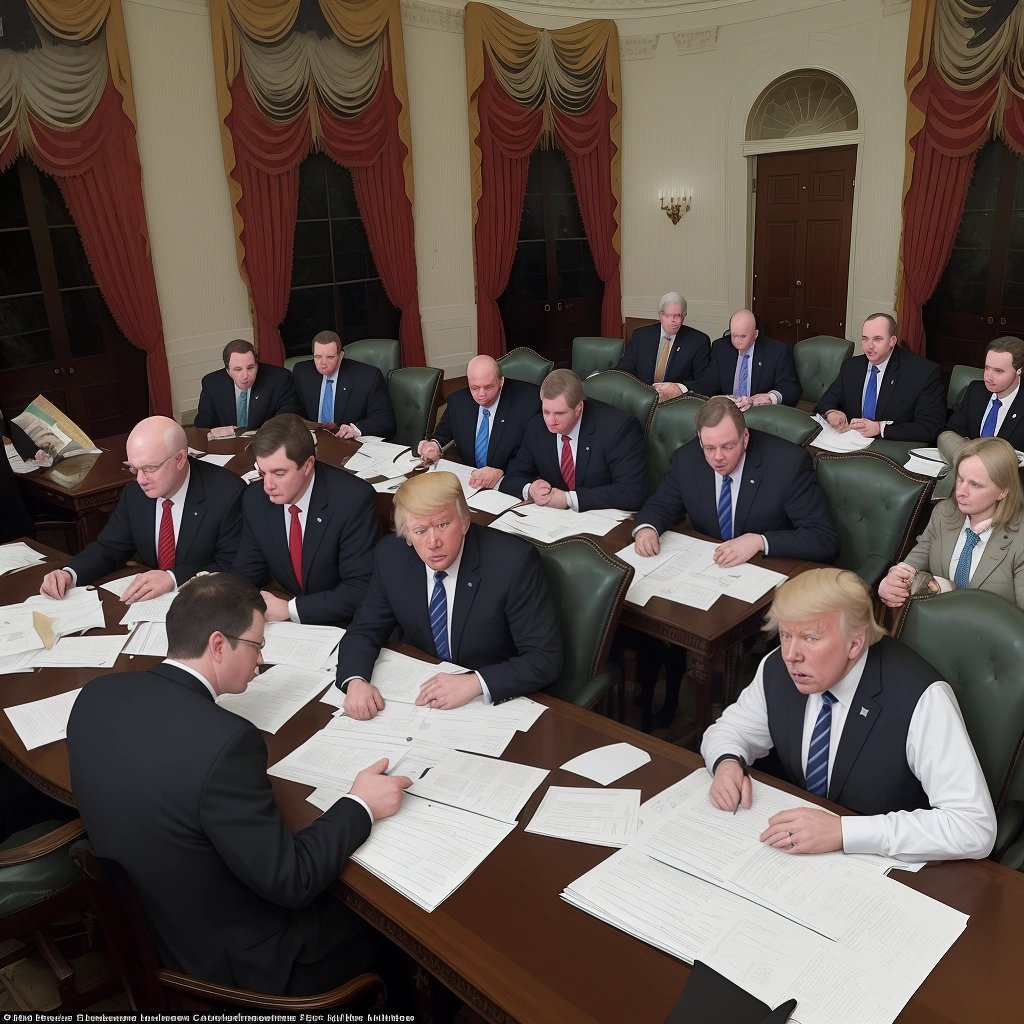 Penguins drafting legislation in the White House