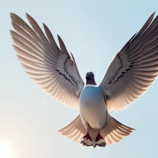 Pigeon in flight